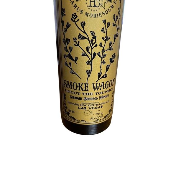 Smoke Wagon Empty Bottle Straight Bourbon Whiskey 750ML Brown Collector Man Cave - Picture 10 of 11